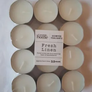 Pack of 24 Scented Tea Lights Various Fragrances - Fresh Linen - Scented Tea Lights 24 Pack