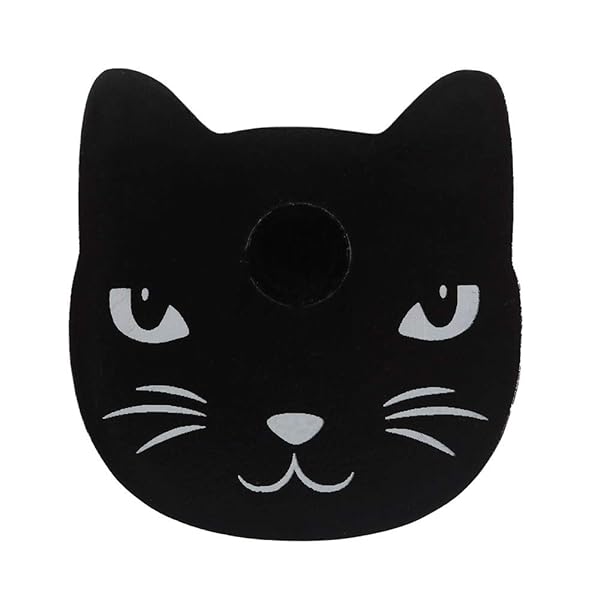 Cat Design Black Mini Spell Candle Holder